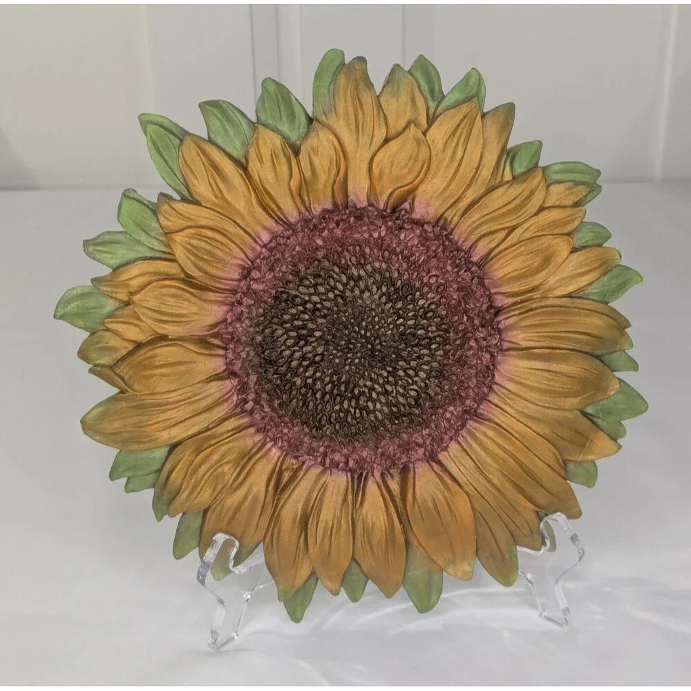 Resin Sunflower Wall Decor - Green/Yellow/Red/Brown